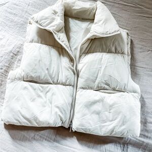 Women's White Puffer Vest